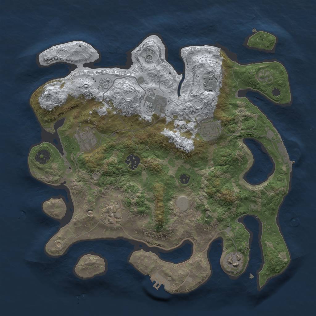Rust Map: Procedural Map, Size: 3250, Seed: 1840702, 16 Monuments