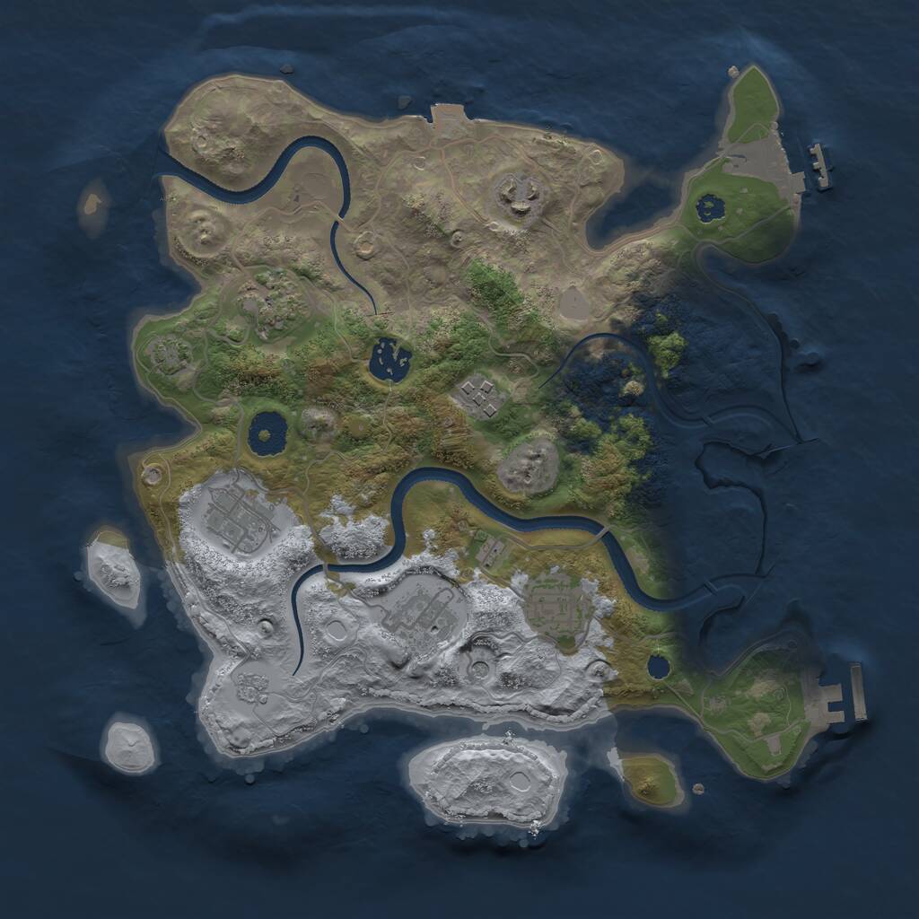 Rust Map: Procedural Map, Size: 3250, Seed: 4968561, 13 Monuments