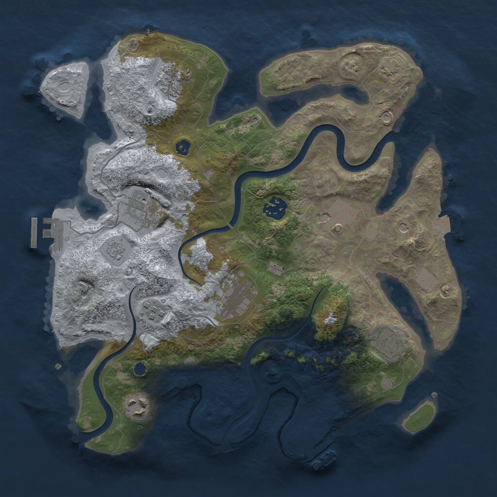 Rust Map: Procedural Map, Size: 3300, Seed: 21478512, 14 Monuments