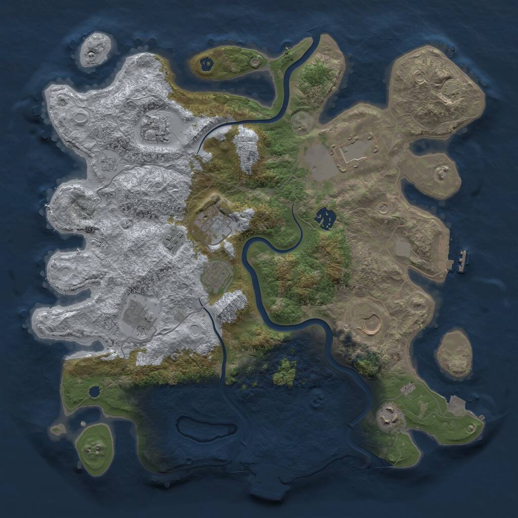 Rust Map: Procedural Map, Size: 3750, Seed: 12398457, 15 Monuments