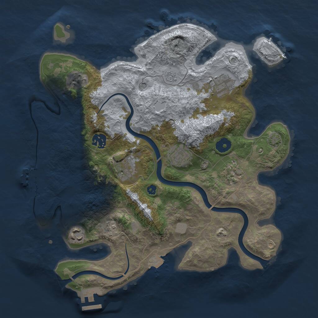 Rust Map: Procedural Map, Size: 3250, Seed: 3471186, 13 Monuments