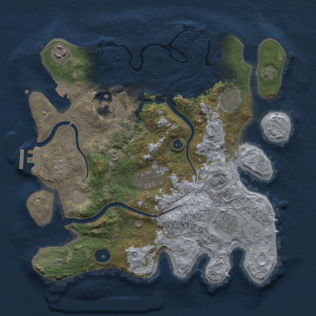 Rust Map: Procedural Map, Size: 3250, Seed: 4535415, 11 Monuments