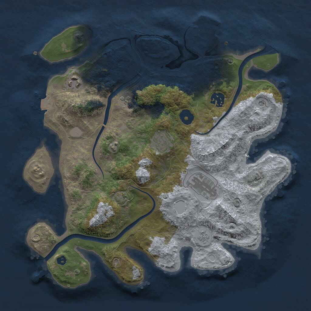Rust Map: Procedural Map, Size: 3250, Seed: 1104680, 10 Monuments