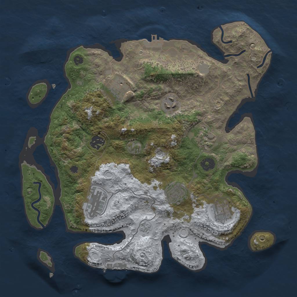 Rust Map: Procedural Map, Size: 3250, Seed: 6344540, 16 Monuments