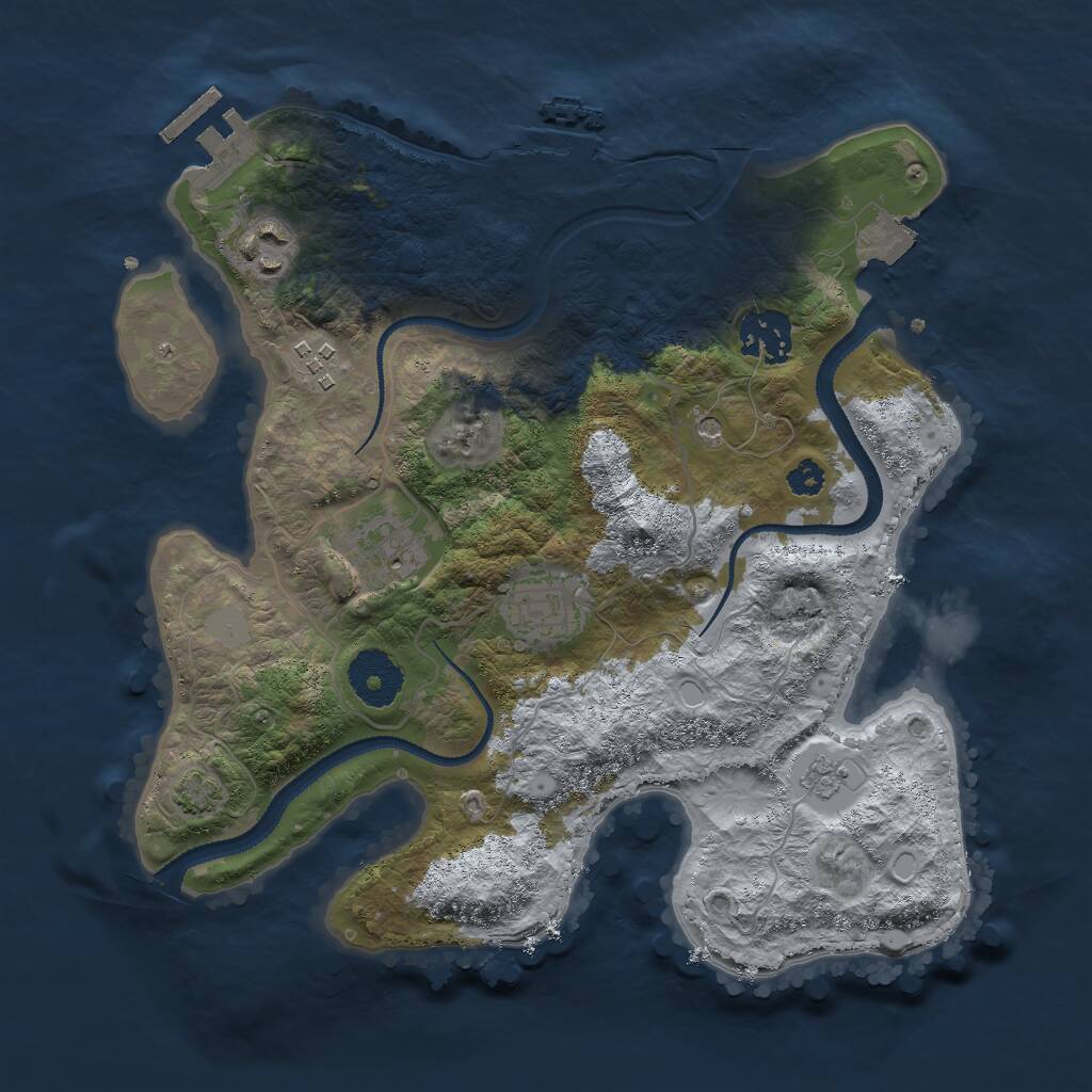 Rust Map: Procedural Map, Size: 3000, Seed: 376688357, 11 Monuments