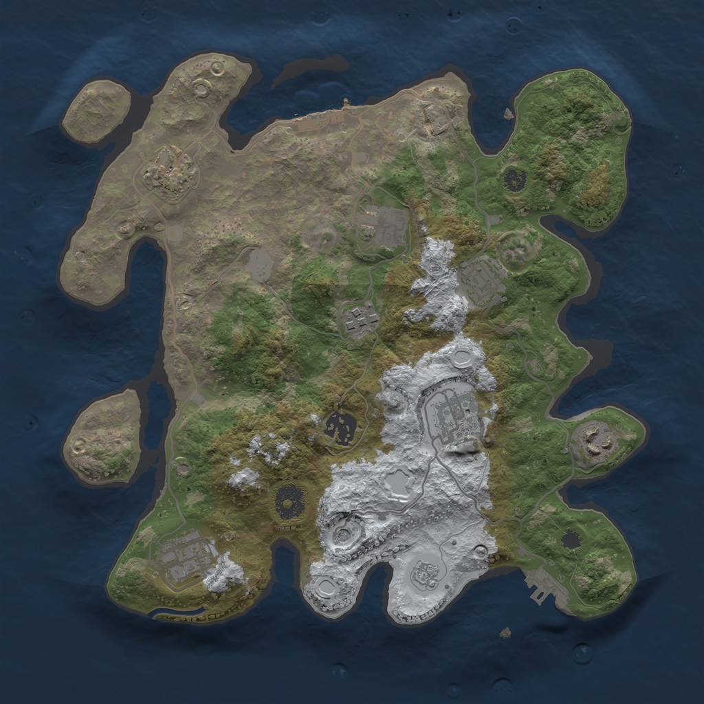 Rust Map: Procedural Map, Size: 3250, Seed: 1478715, 17 Monuments