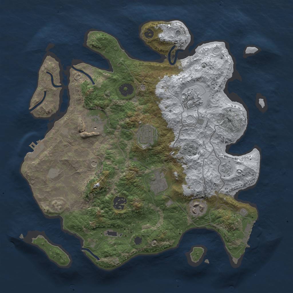 Rust Map: Procedural Map, Size: 3250, Seed: 4283293, 16 Monuments