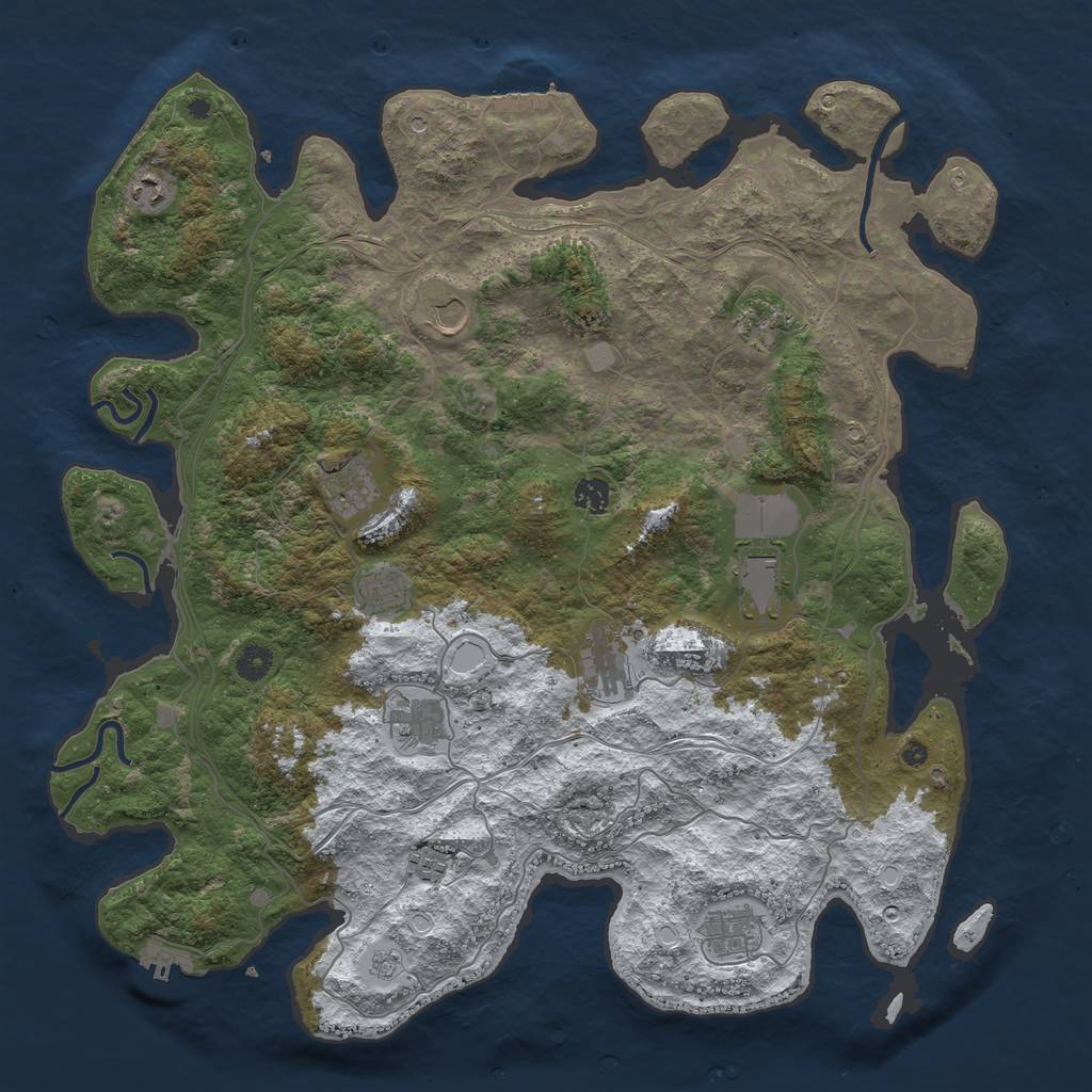 Rust Map: Procedural Map, Size: 4500, Seed: 359856, 20 Monuments