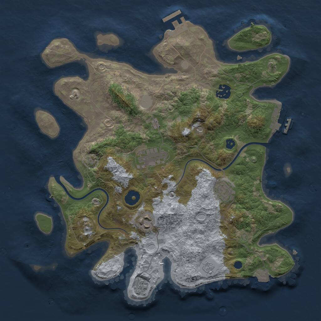 Rust Map: Procedural Map, Size: 3250, Seed: 4996150, 11 Monuments