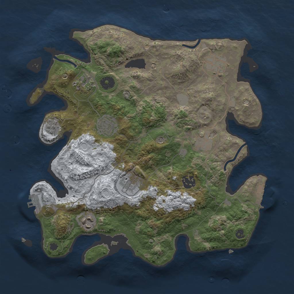 Rust Map: Procedural Map, Size: 3250, Seed: 1692360, 16 Monuments