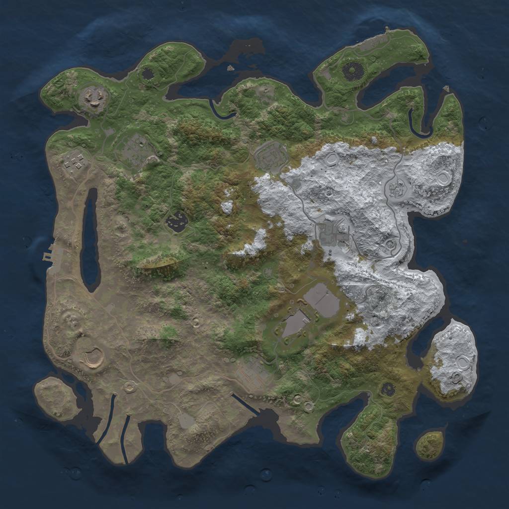 Rust Map: Procedural Map, Size: 3750, Seed: 1740480968, 18 Monuments