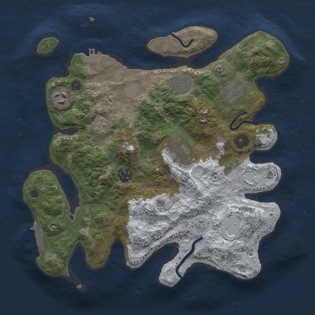 Rust Map: Procedural Map, Size: 3250, Seed: 481887, 15 Monuments