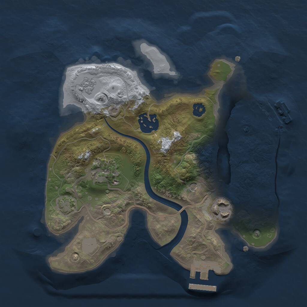 Rust Map: Procedural Map, Size: 2250, Seed: 518792, 9 Monuments