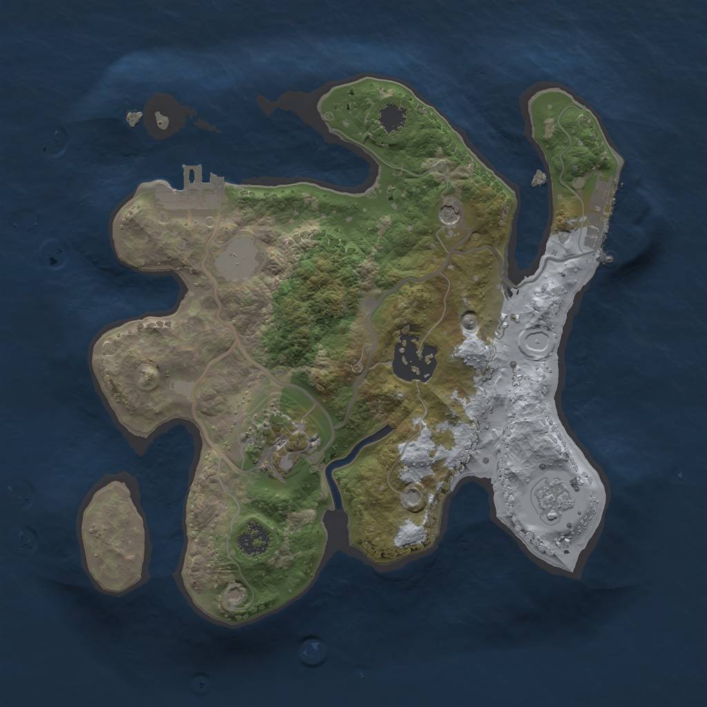 Rust Map: Procedural Map, Size: 2250, Seed: 8024579, 9 Monuments