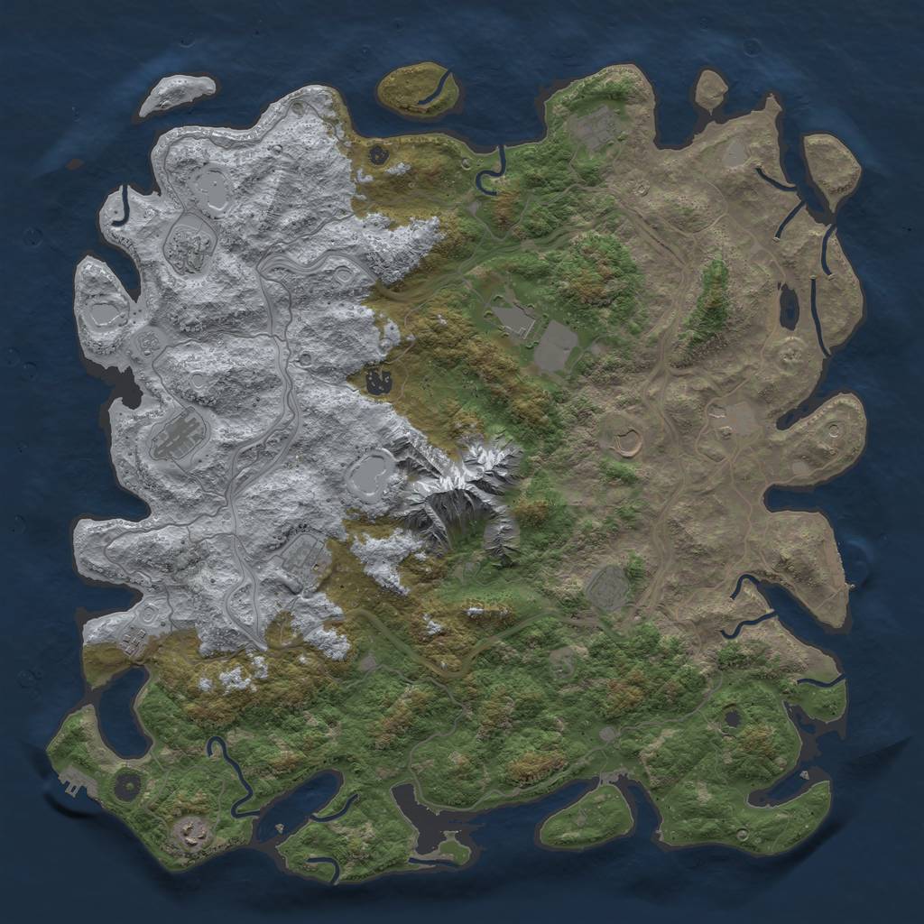 Rust Map: Procedural Map, Size: 5000, Seed: 136951628, 20 Monuments