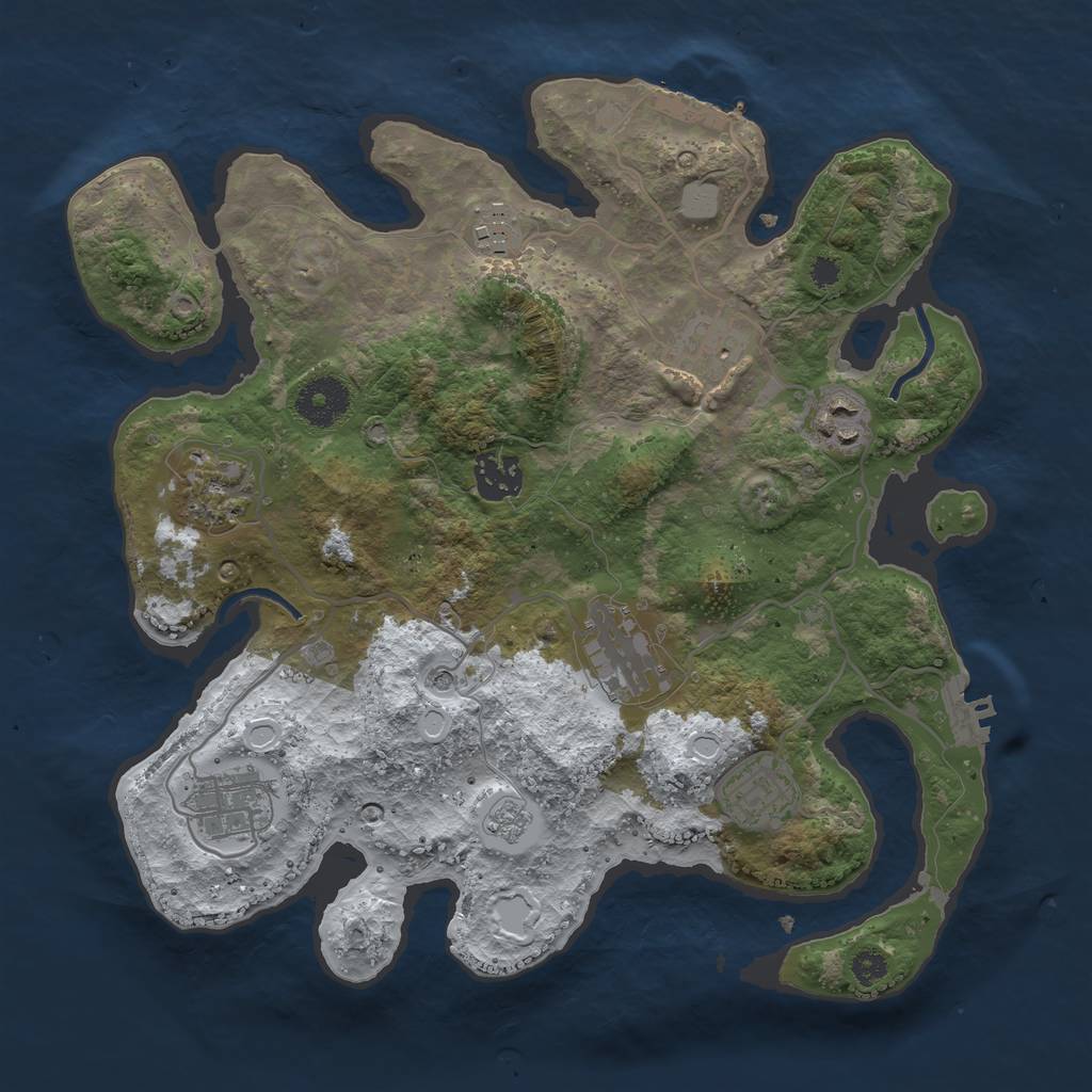 Rust Map: Procedural Map, Size: 3250, Seed: 5006194, 17 Monuments