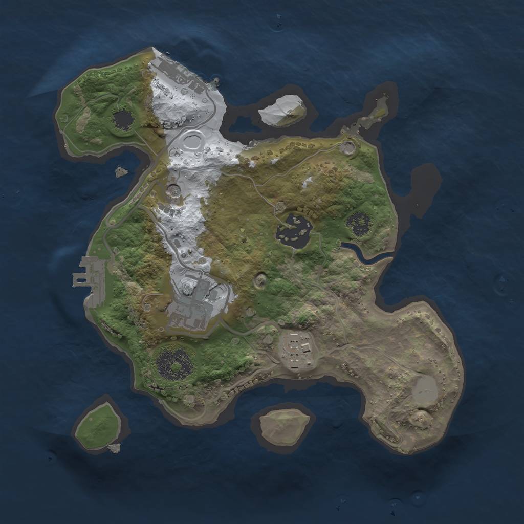 Rust Map: Procedural Map, Size: 2250, Seed: 364457, 11 Monuments