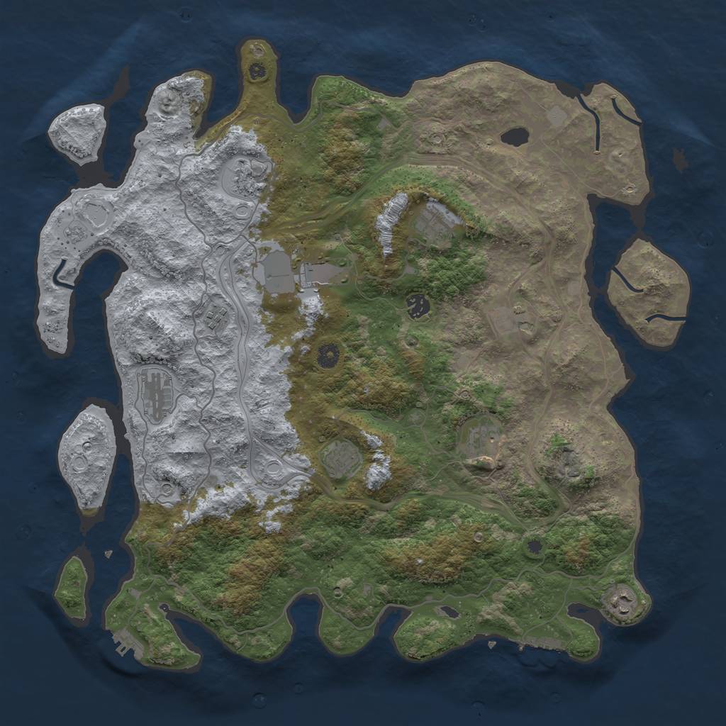 Rust Map: Procedural Map, Size: 4500, Seed: 47261947, 19 Monuments