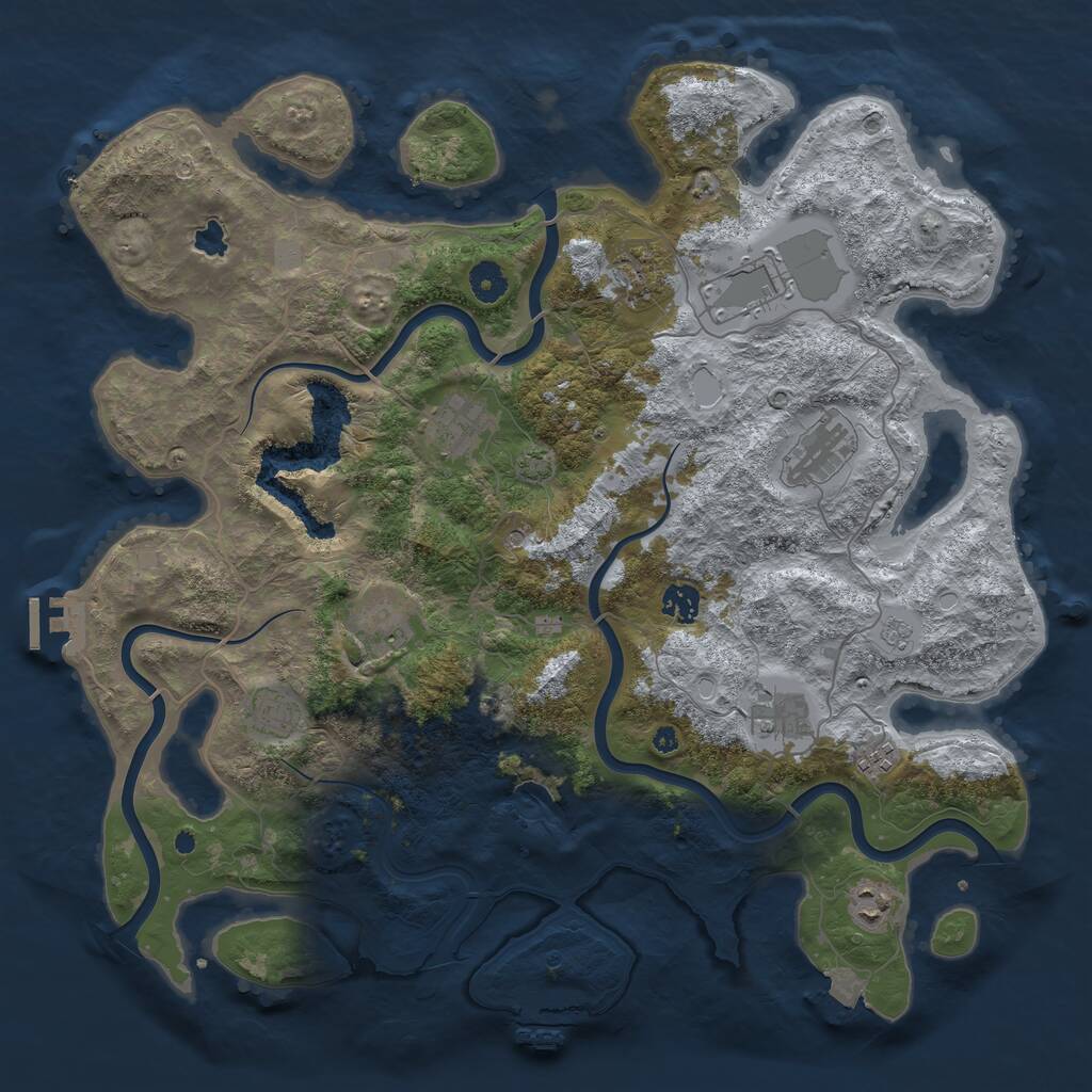 Rust Map: Procedural Map, Size: 4200, Seed: 1558886420, 16 Monuments