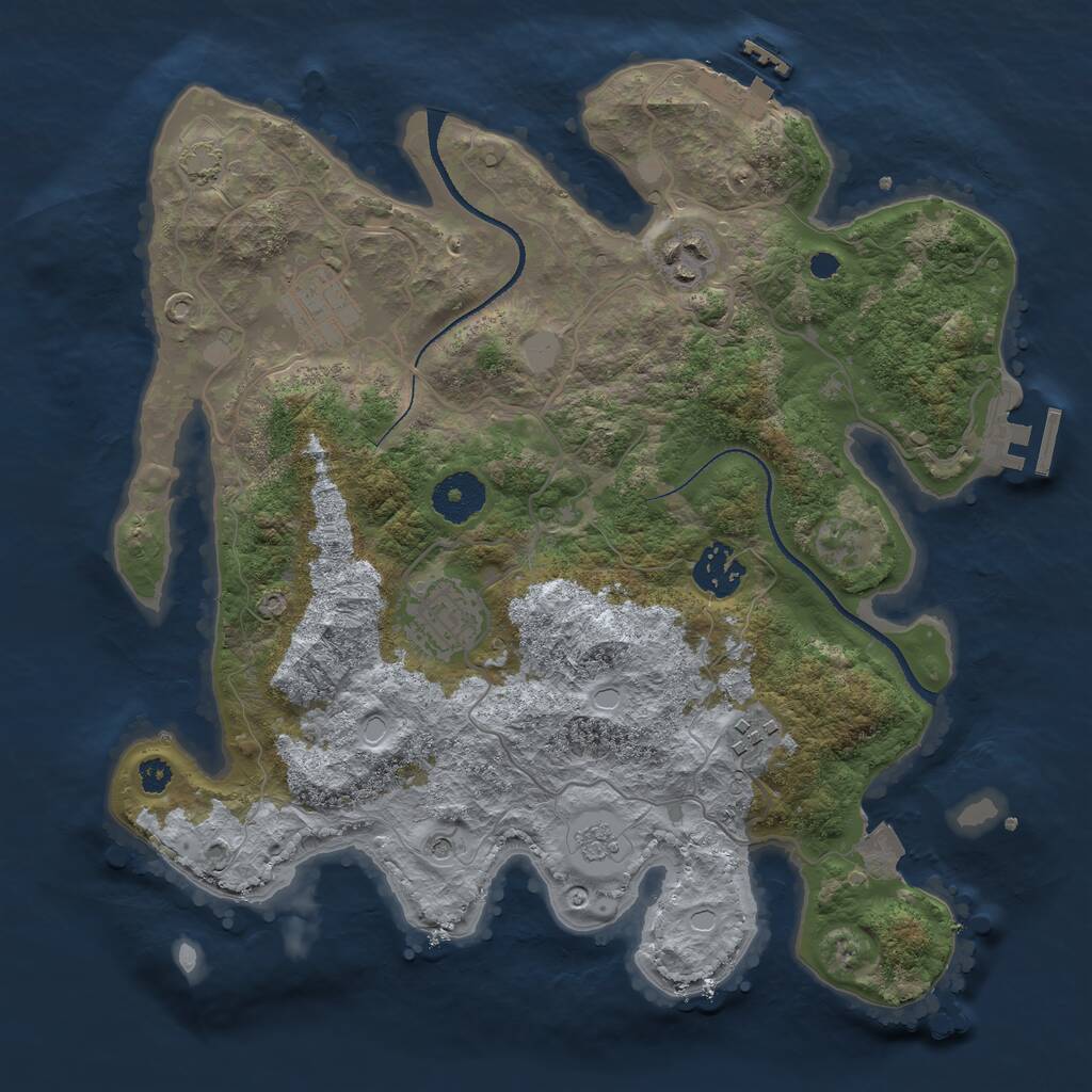 Rust Map: Procedural Map, Size: 3250, Seed: 2257781, 11 Monuments