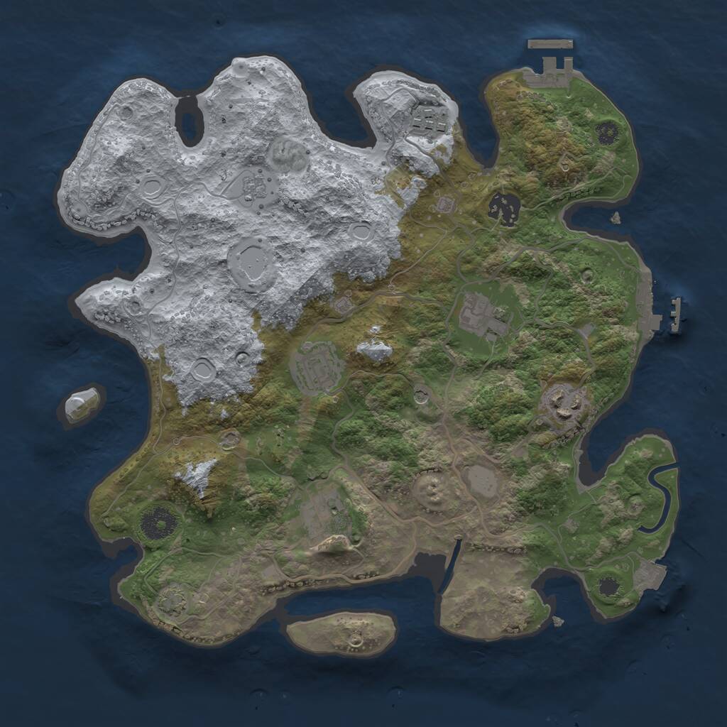 Rust Map: Procedural Map, Size: 3250, Seed: 5799024, 12 Monuments