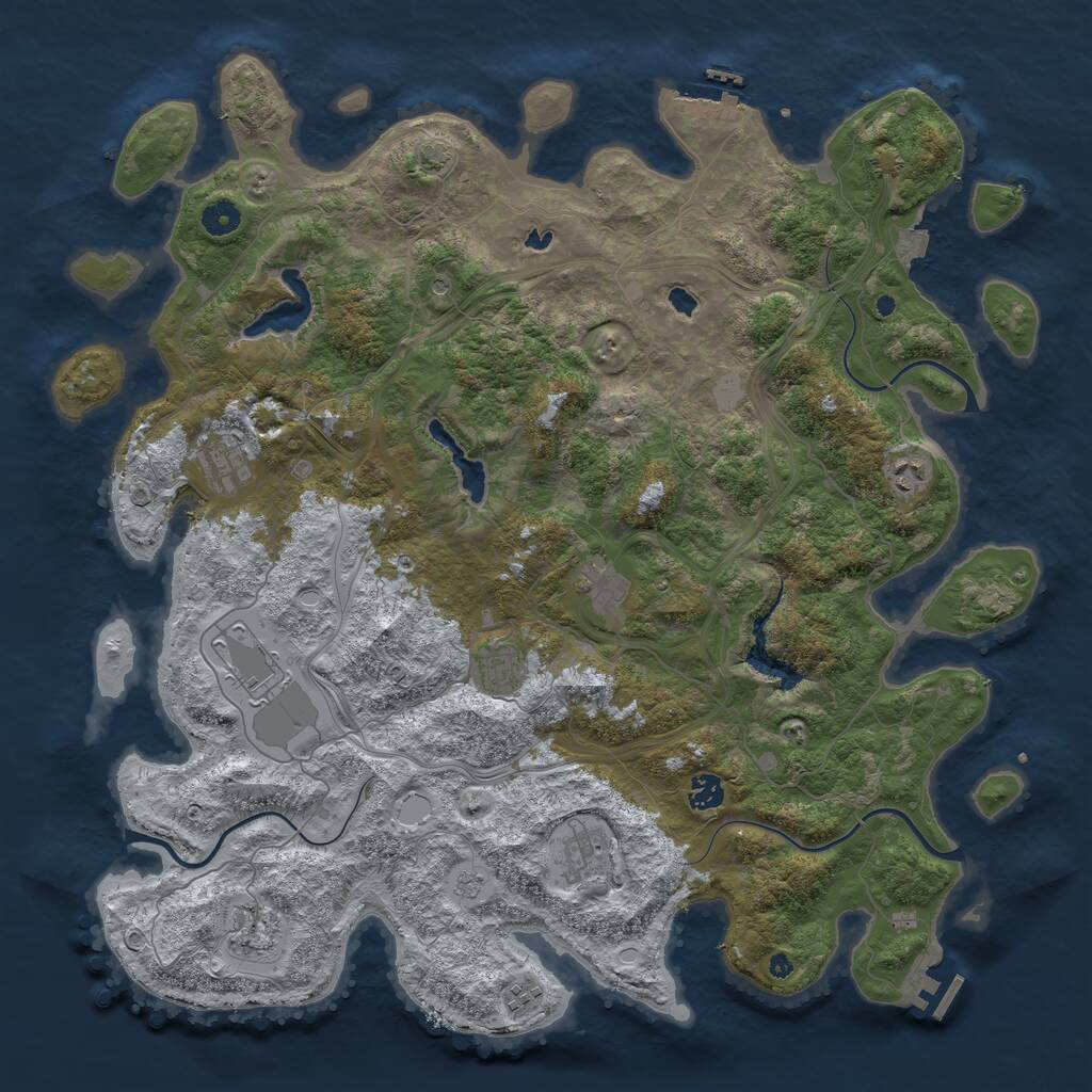Rust Map: Procedural Map, Size: 4500, Seed: 4589, 15 Monuments
