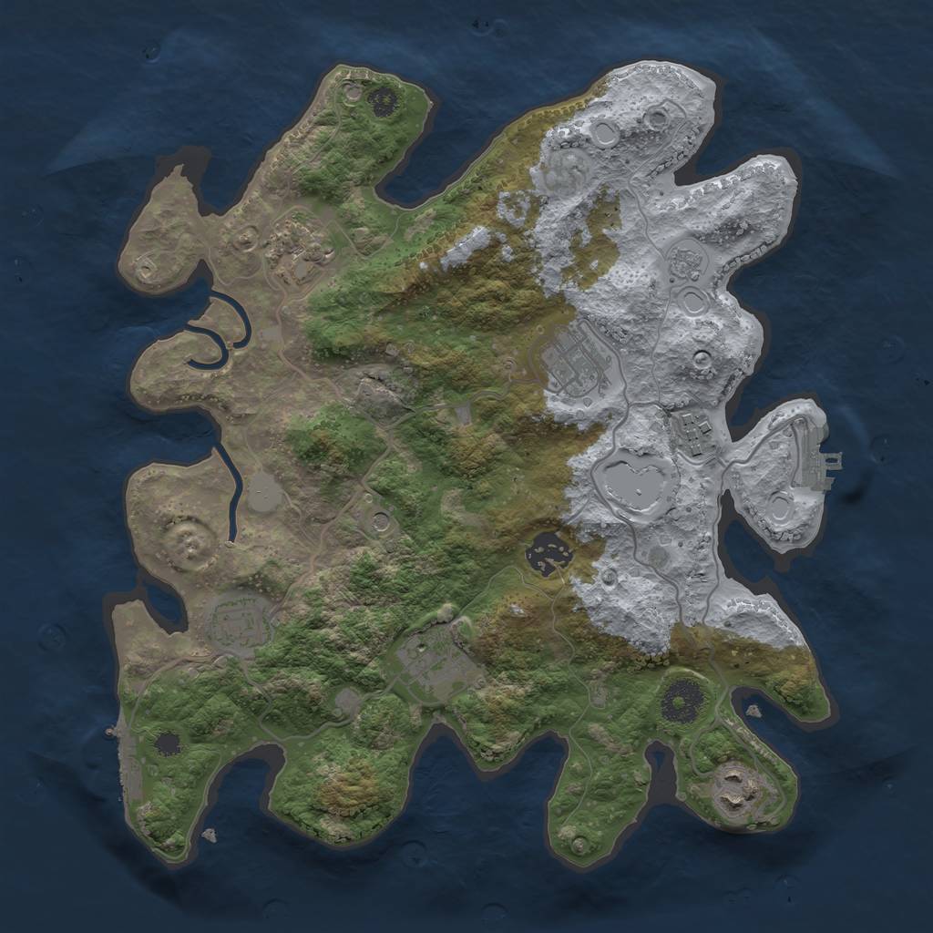 Rust Map: Procedural Map, Size: 3250, Seed: 2478227, 16 Monuments