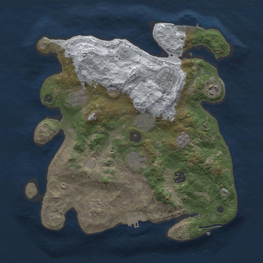 Rust Map: Procedural Map, Size: 3250, Seed: 3325770, 17 Monuments