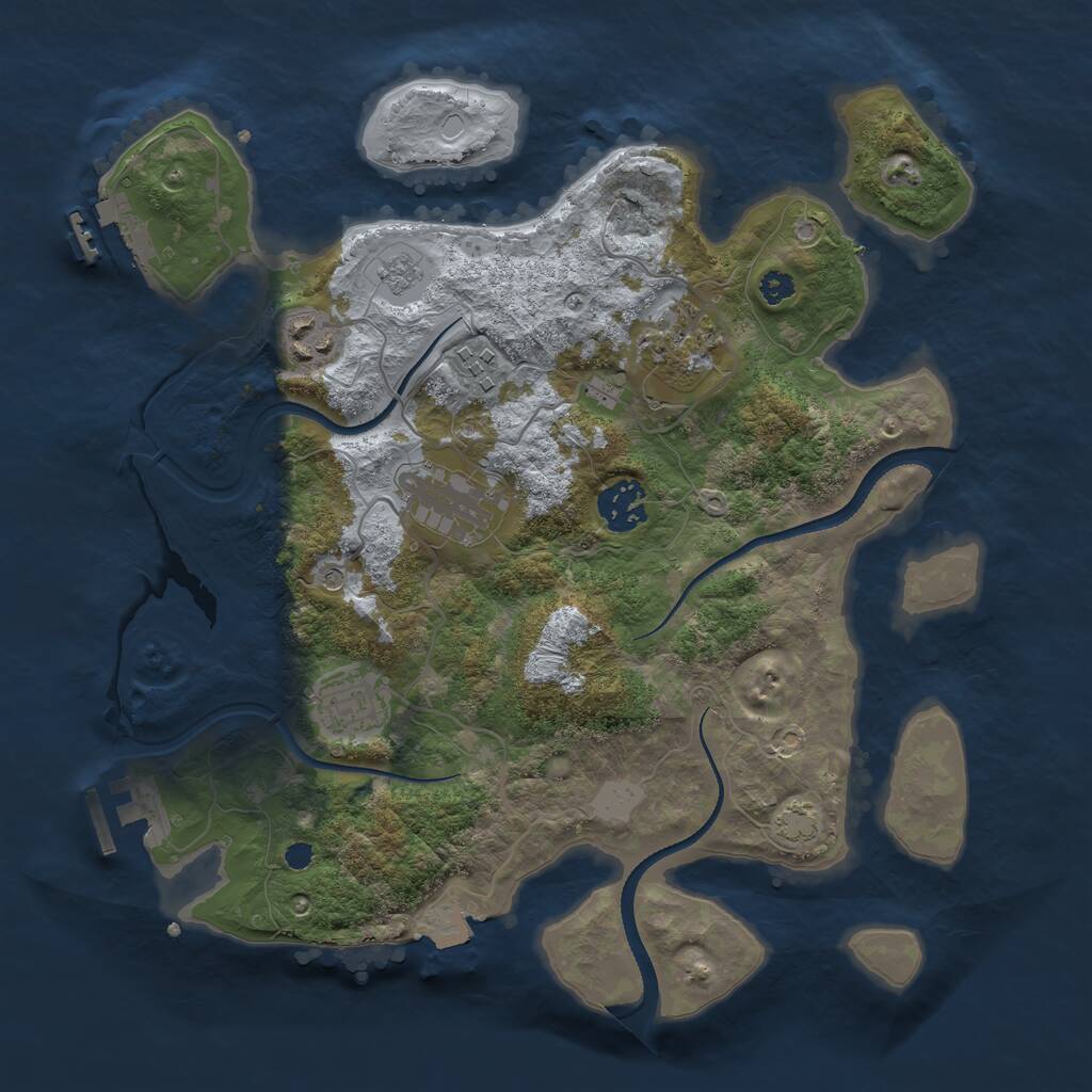 Rust Map: Procedural Map, Size: 3250, Seed: 5687711, 12 Monuments