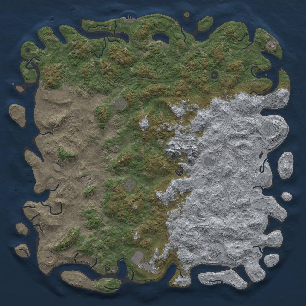 Rust Map: Procedural Map, Size: 6000, Seed: 702294, 20 Monuments