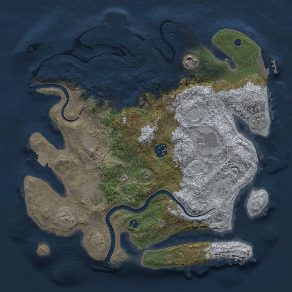 Rust Map: Procedural Map, Size: 3250, Seed: 1574184, 11 Monuments