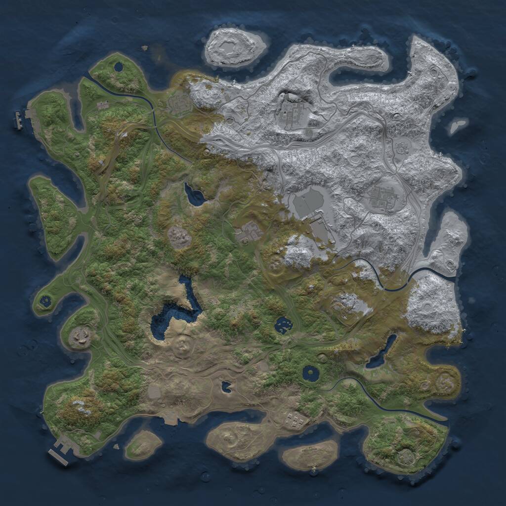 Rust Map: Procedural Map, Size: 4500, Seed: 6326774, 15 Monuments
