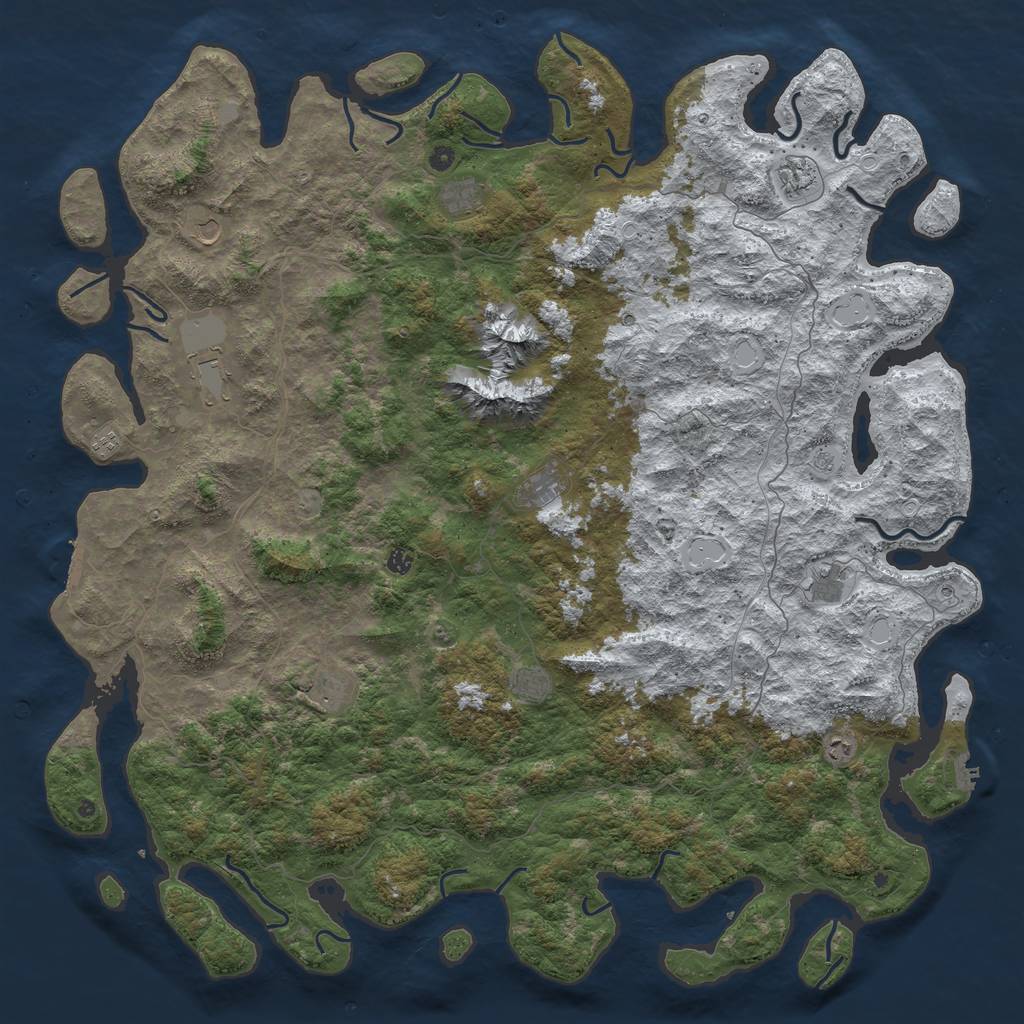 Rust Map: Procedural Map, Size: 6000, Seed: 636164, 20 Monuments