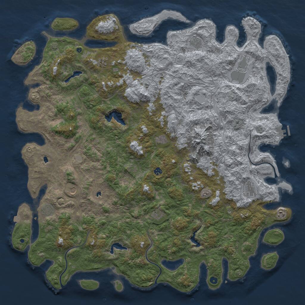 Rust Map: Procedural Map, Size: 6000, Seed: 456361, 16 Monuments