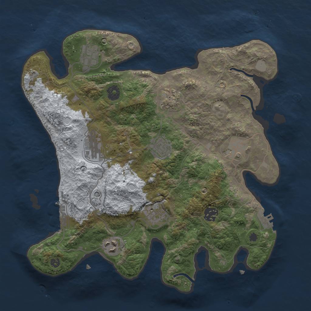 Rust Map: Procedural Map, Size: 3250, Seed: 2154888, 16 Monuments