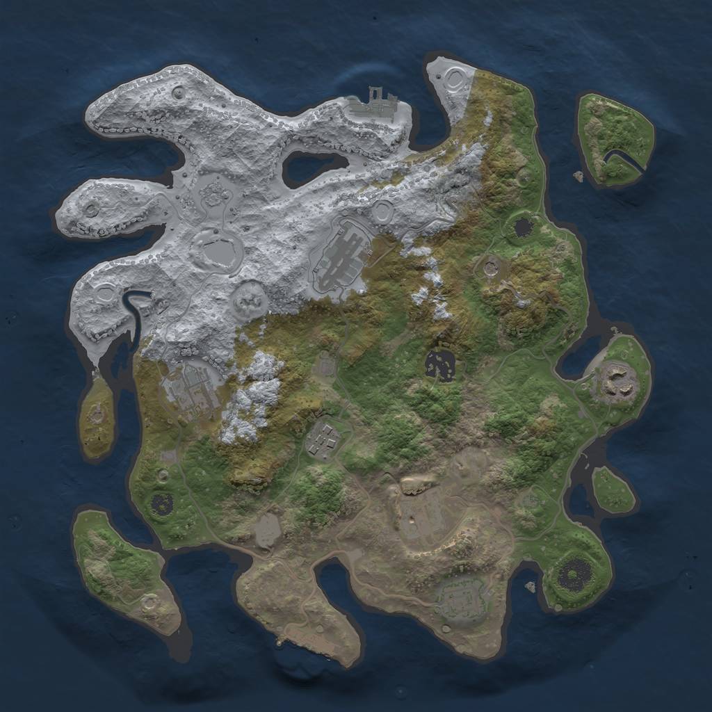 Rust Map: Procedural Map, Size: 3250, Seed: 1947006, 16 Monuments