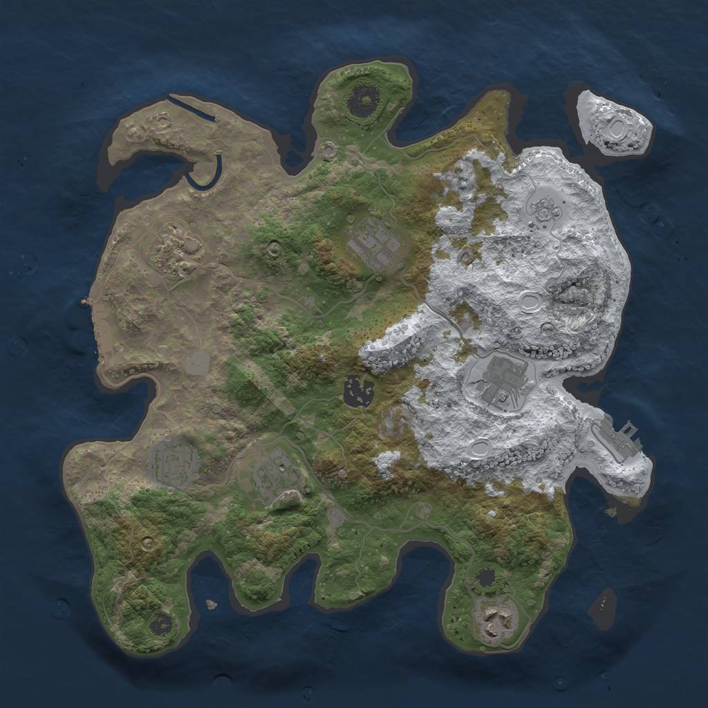 Rust Map: Procedural Map, Size: 3250, Seed: 3160294, 15 Monuments