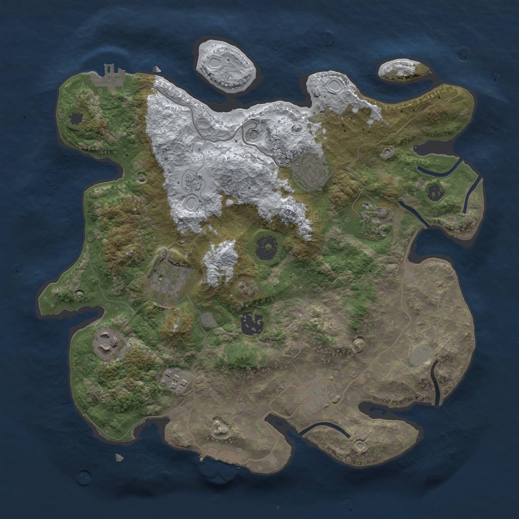 Rust Map: Procedural Map, Size: 3250, Seed: 157909, 16 Monuments