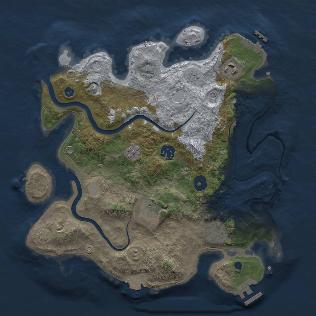 Rust Map: Procedural Map, Size: 3250, Seed: 4577206, 11 Monuments