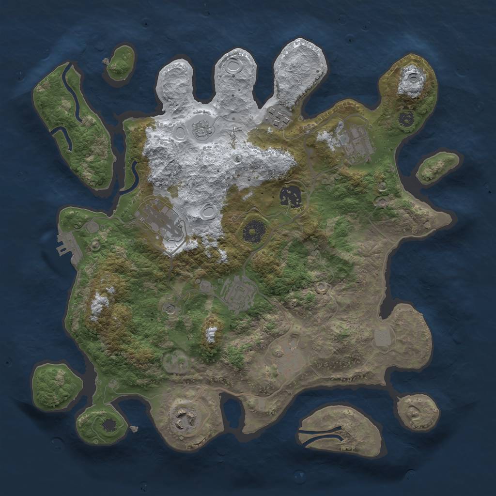 Rust Map: Procedural Map, Size: 3250, Seed: 5490158, 15 Monuments