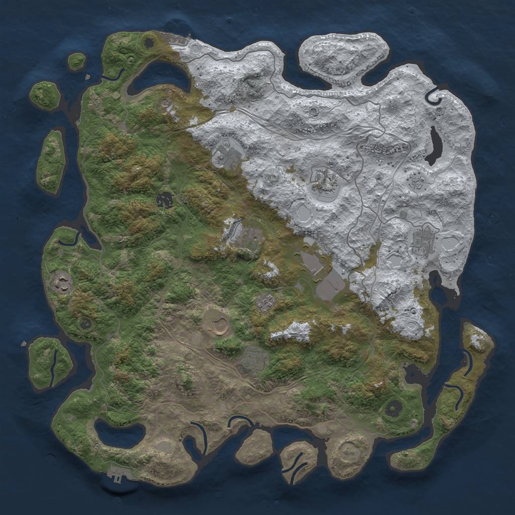 Rust Map: Procedural Map, Size: 4500, Seed: 548252, 19 Monuments