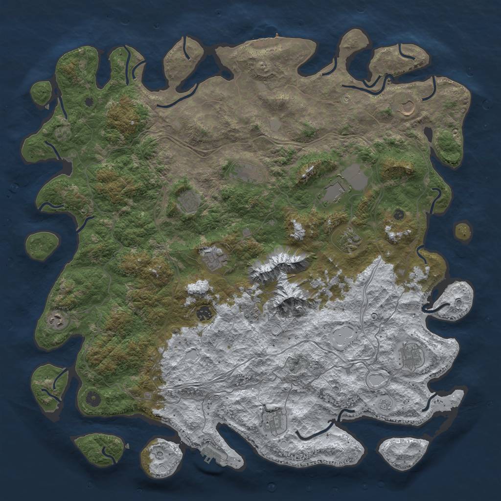 Rust Map: Procedural Map, Size: 5000, Seed: 18373, 20 Monuments