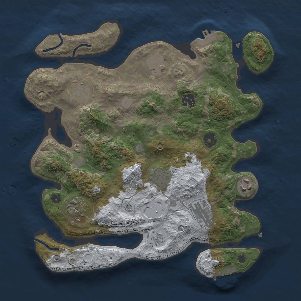 Rust Map: Procedural Map, Size: 3250, Seed: 5198400, 16 Monuments