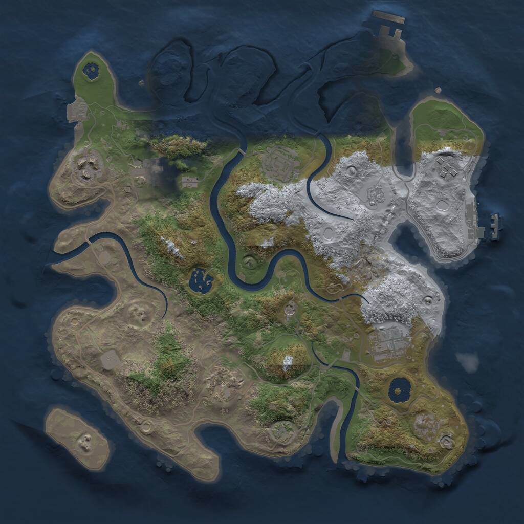 Rust Map: Procedural Map, Size: 3250, Seed: 2730702, 13 Monuments