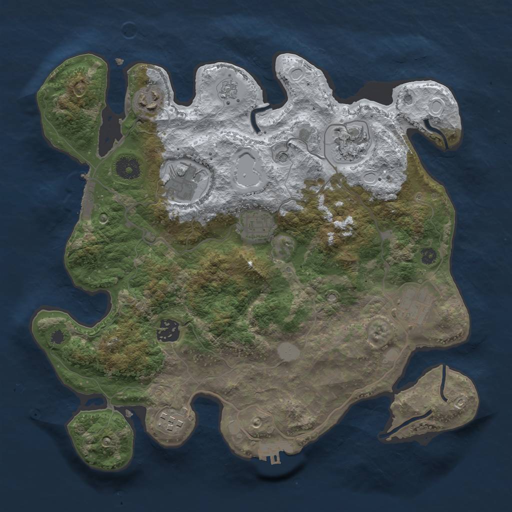Rust Map: Procedural Map, Size: 3250, Seed: 1999008, 16 Monuments