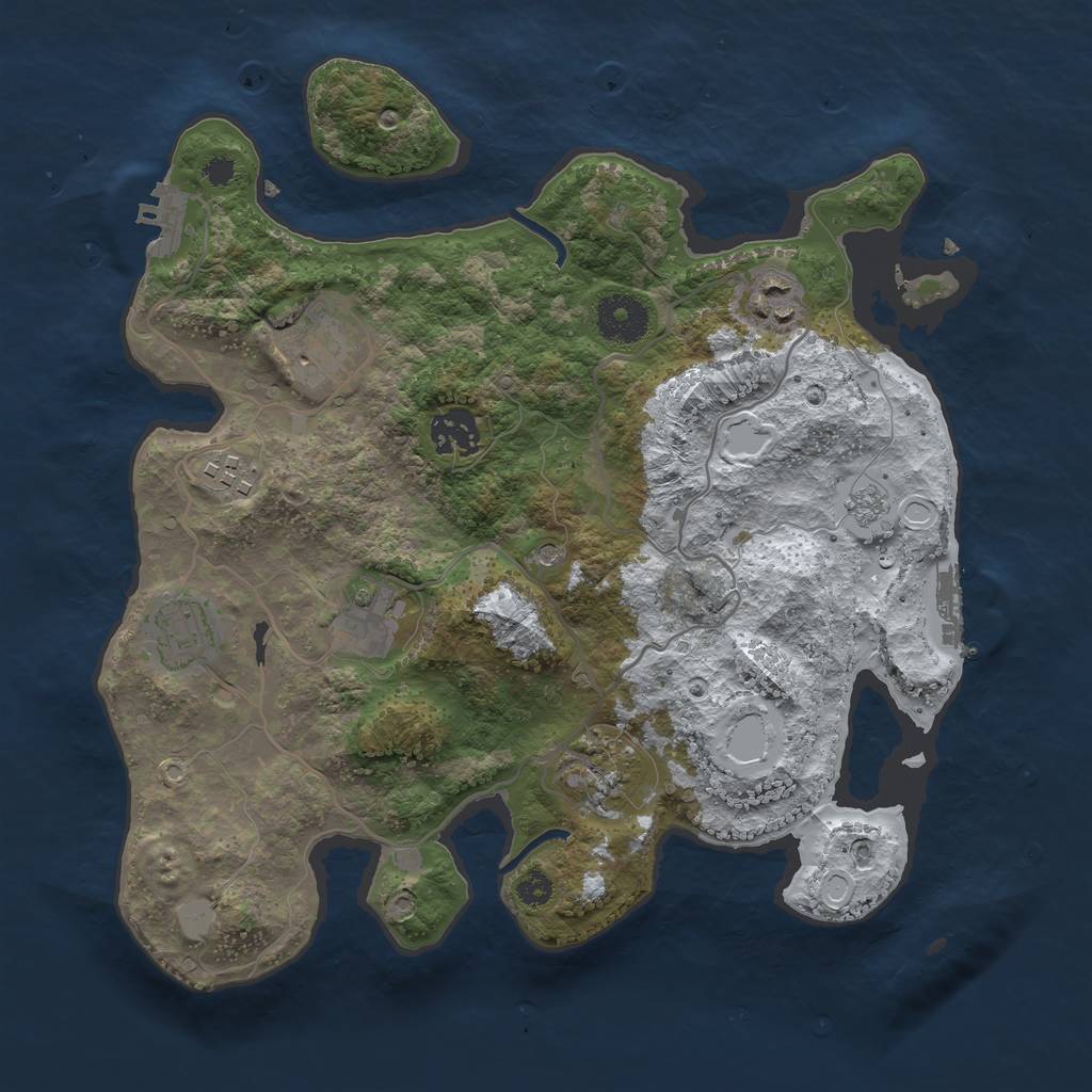 Rust Map: Procedural Map, Size: 3250, Seed: 1203764, 16 Monuments