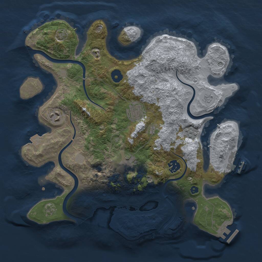 Rust Map: Procedural Map, Size: 3250, Seed: 3094765, 11 Monuments