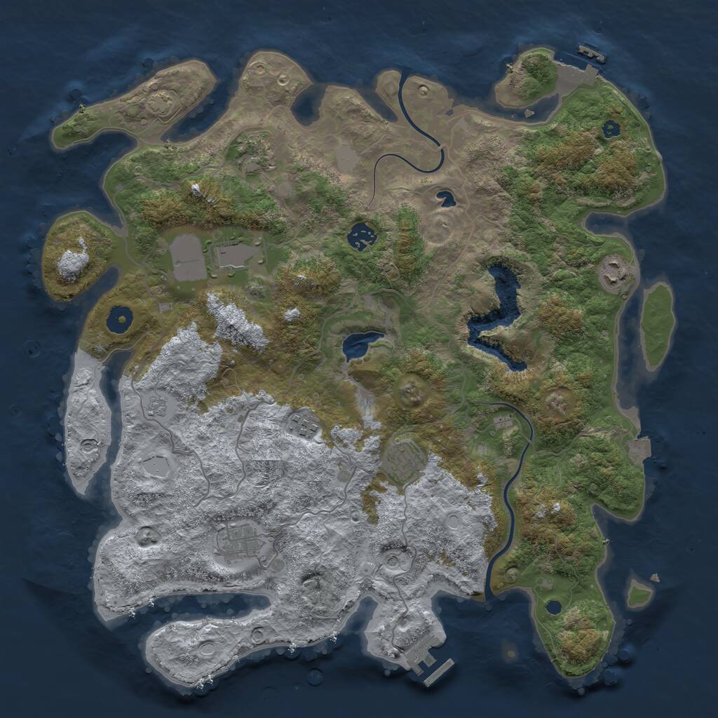 Rust Map: Procedural Map, Size: 4000, Seed: 97938389, 13 Monuments