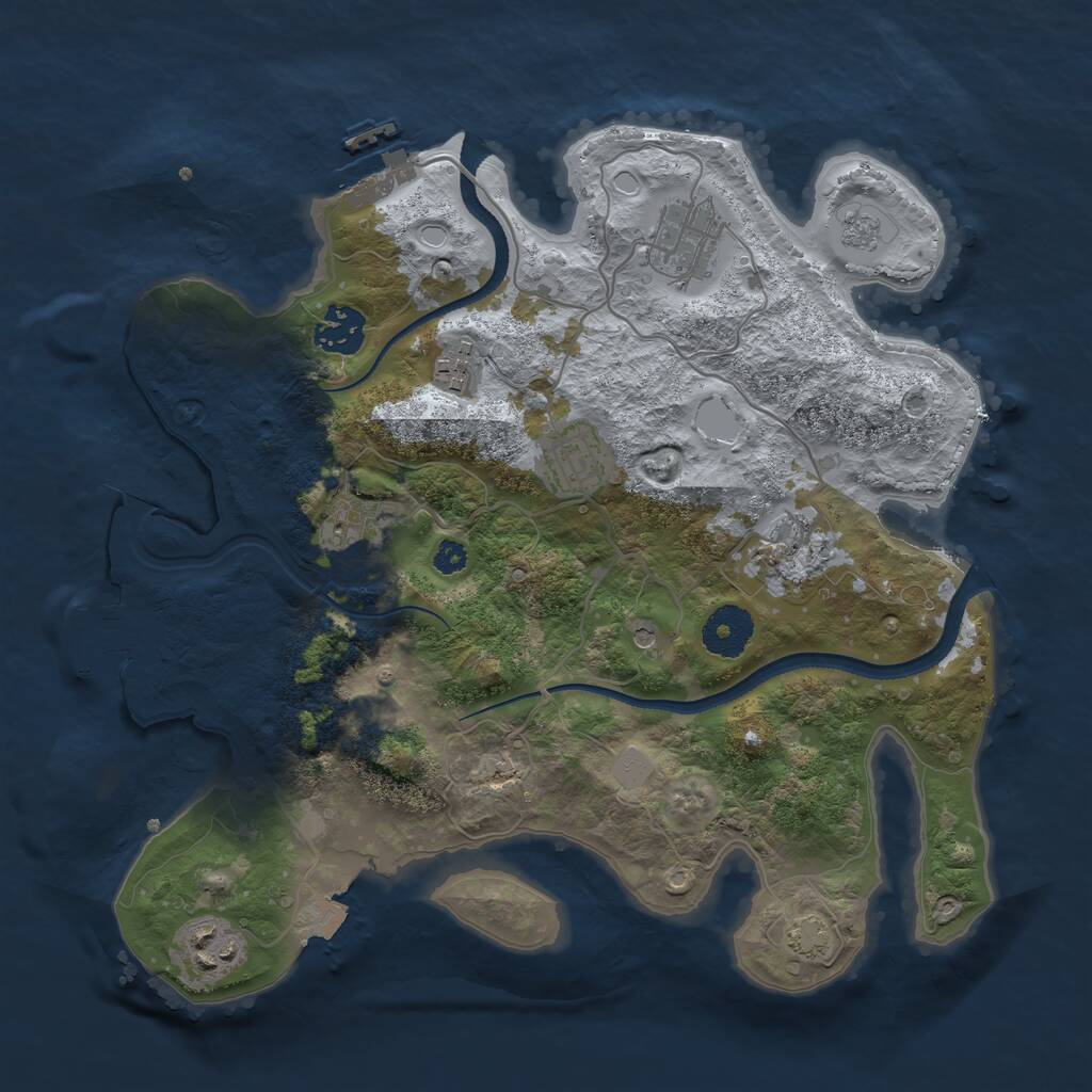 Rust Map: Procedural Map, Size: 3250, Seed: 4384959, 13 Monuments