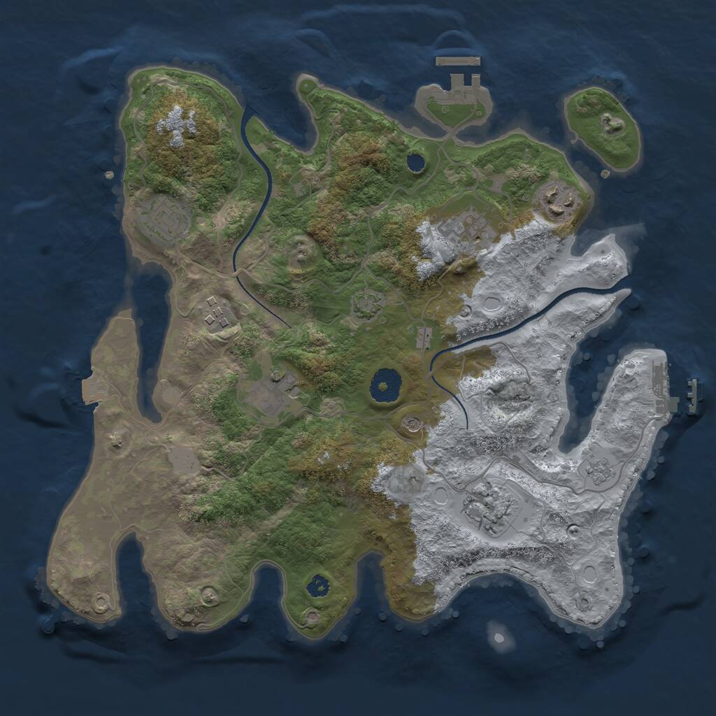 Rust Map: Procedural Map, Size: 3250, Seed: 4912395, 12 Monuments